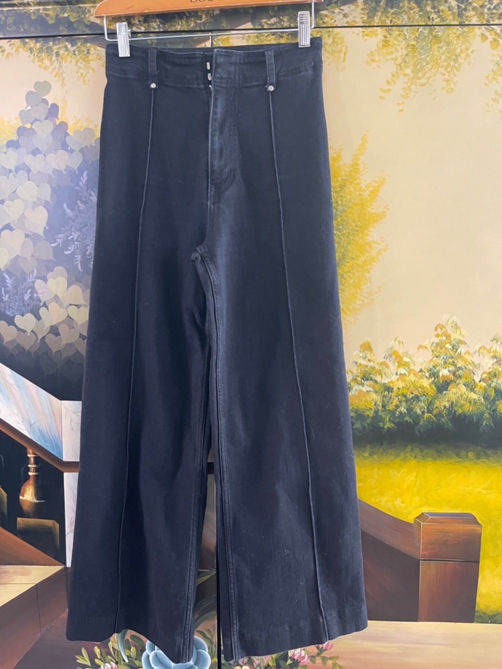 Zara Black Wide-Leg Chino Pants 2
